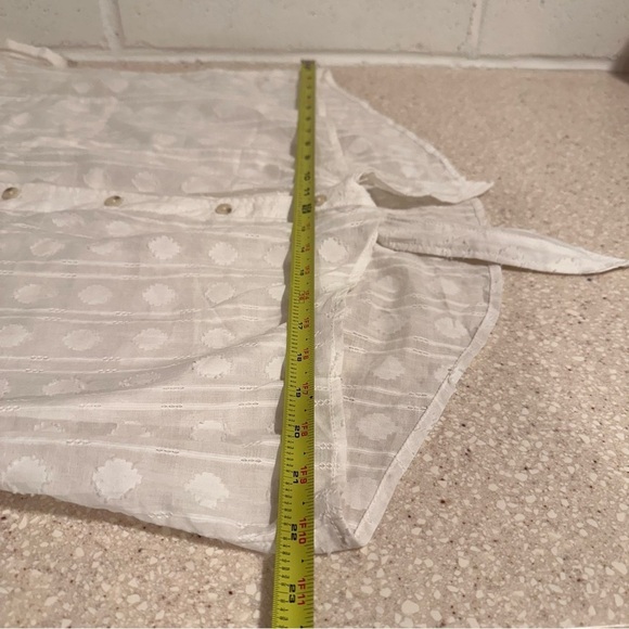 Pilcro Anthropologie White The Cami Surf Blouse Woven 100%Cotton Sheer Large - Picture 15 of 17